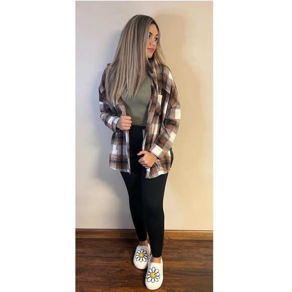 Rust Plaid Shacket - Picture 2 of 2